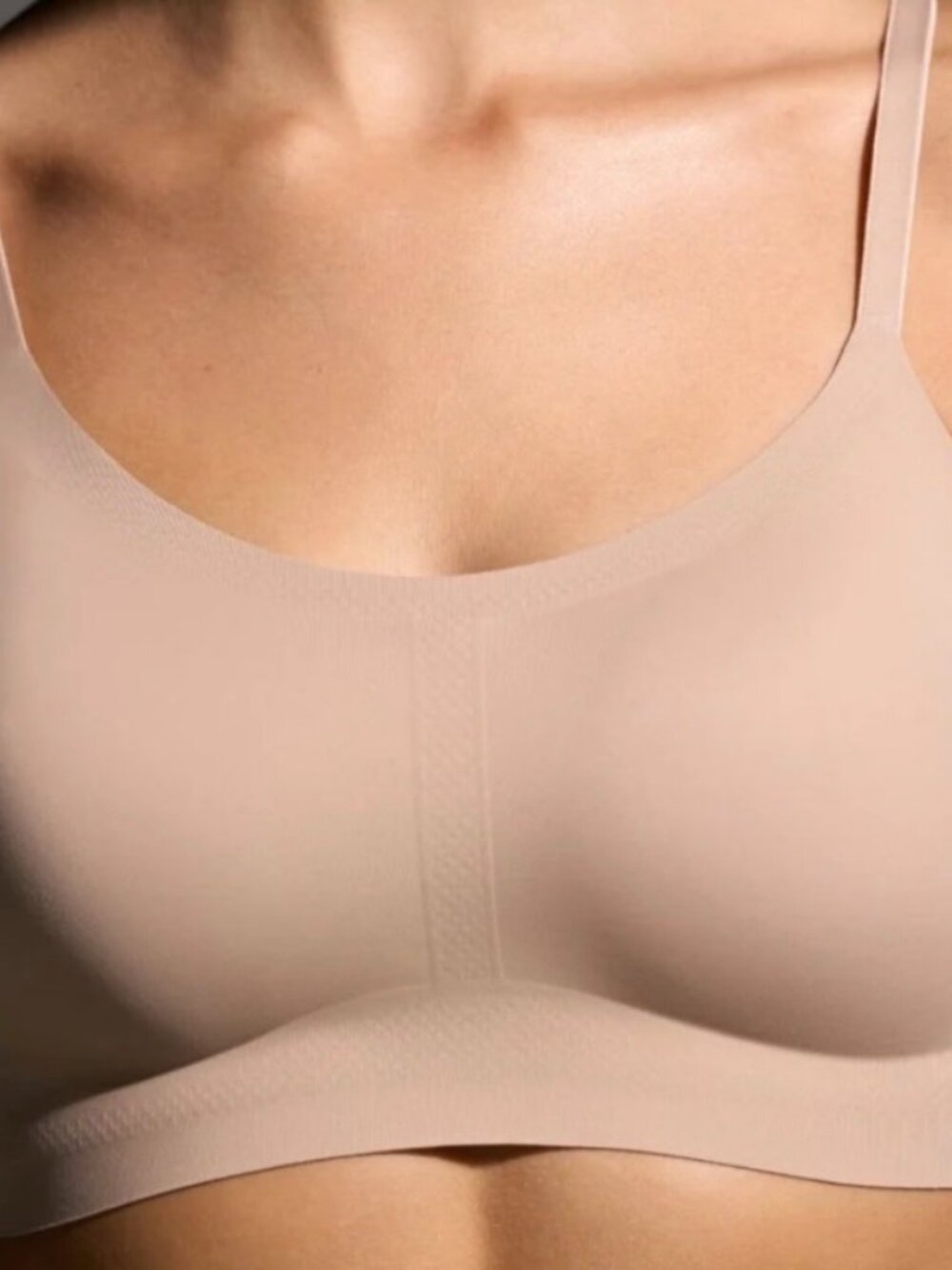 EBY SUPPORT LONGLINE NUDE BRALETTE LARGE NWT